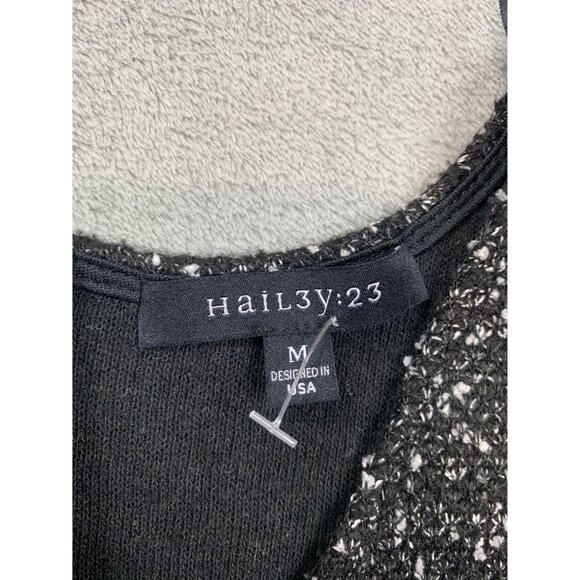 Hailey 23 Womens Medium Black Sparkle A-Line Dress Short Sleeve Zippered Back - Picture 3 of 9